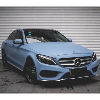 Matte Flat China Blue Car Vinyl Wrap  02