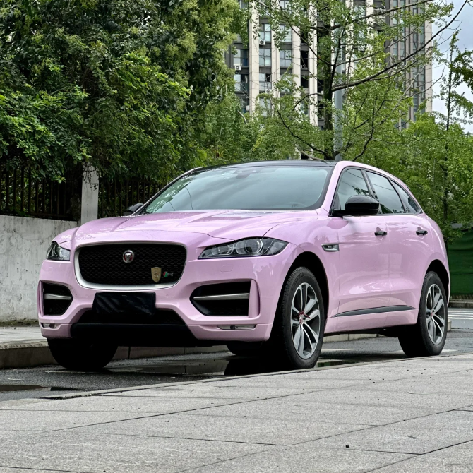 Gloss Aston Martin Vintage Pink Car Vinyl Wrap