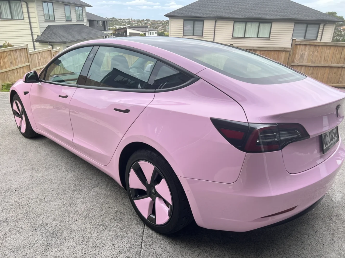 Gloss Aston Martin Vintage Pink Car Vinyl Wrap