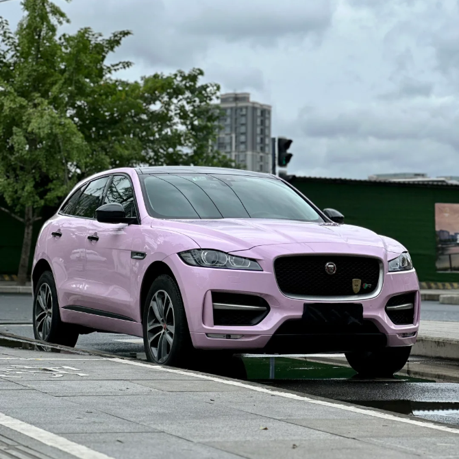 Gloss Aston Martin Vintage Pink Car Vinyl Wrap