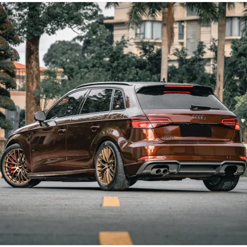 Gloss Metallic Porsche Terra Brown Car Vinyl Wrap