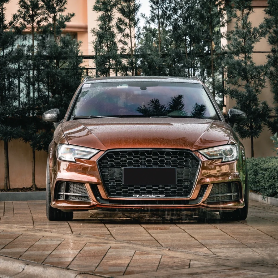 Gloss Metallic Porsche Terra Brown Car Vinyl Wrap