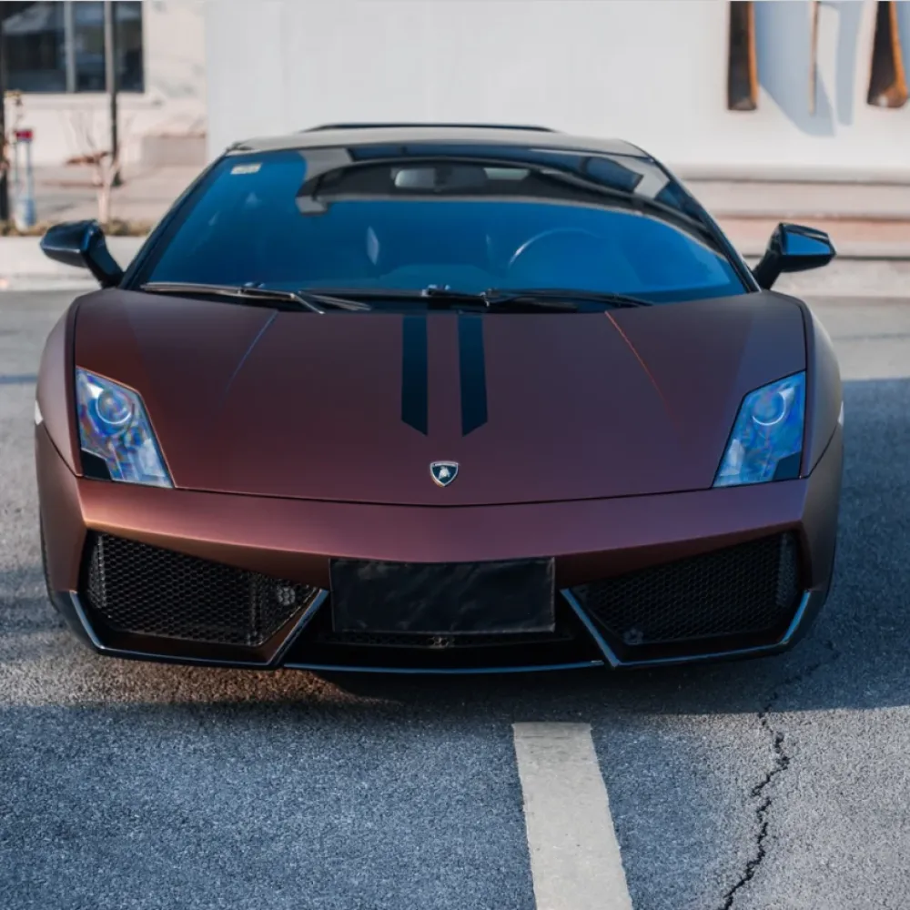 Matte Flat Coffee Brown Car Vinyl Wrap 