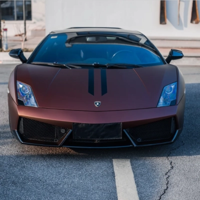 Matte Flat Coffee Brown Car Vinyl Wrap  02