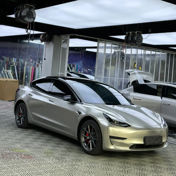 Gloss Chrome Champagne Gold Car Vinyl Wrap