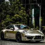 Gloss Chrome Champagne Gold Car Vinyl Wrap