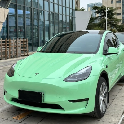 Gloss Moss Green Car Vinyl Wrap 02