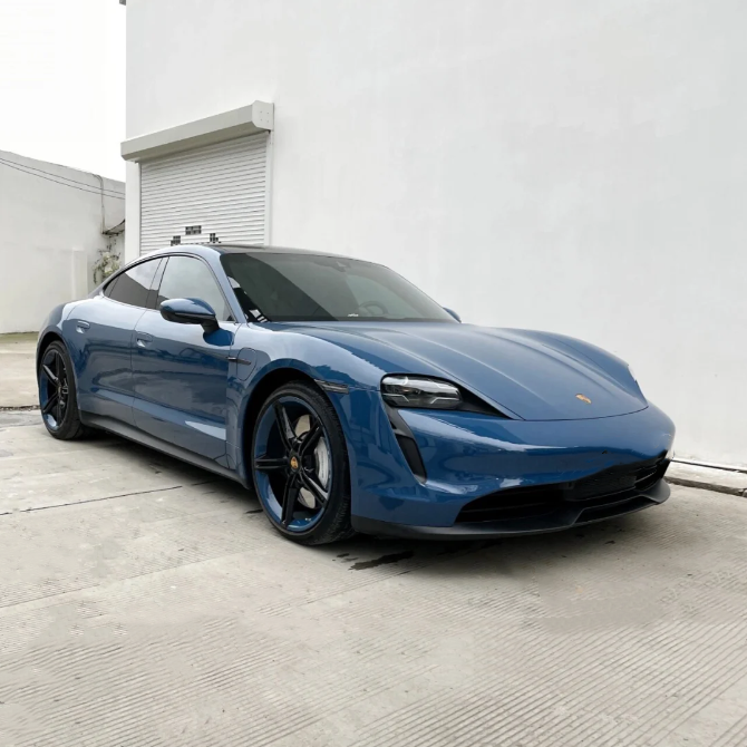 Porsche Gloss Neptune Blue Car Vinyl Wrap