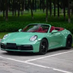 Porsche Gloss Olive Green Car Vinyl Wrap