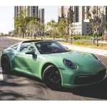 Porsche Gloss Olive Green Car Vinyl Wrap