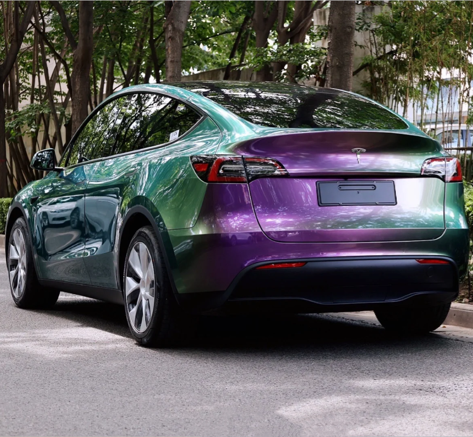 Gloss Diamond Purple Green Car Vinyl Wrap