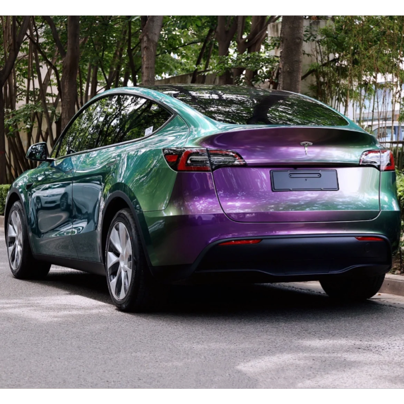 Gloss Diamond Purple Green Car Vinyl Wrap