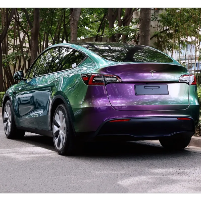 Gloss Diamond Purple Green Car Vinyl Wrap