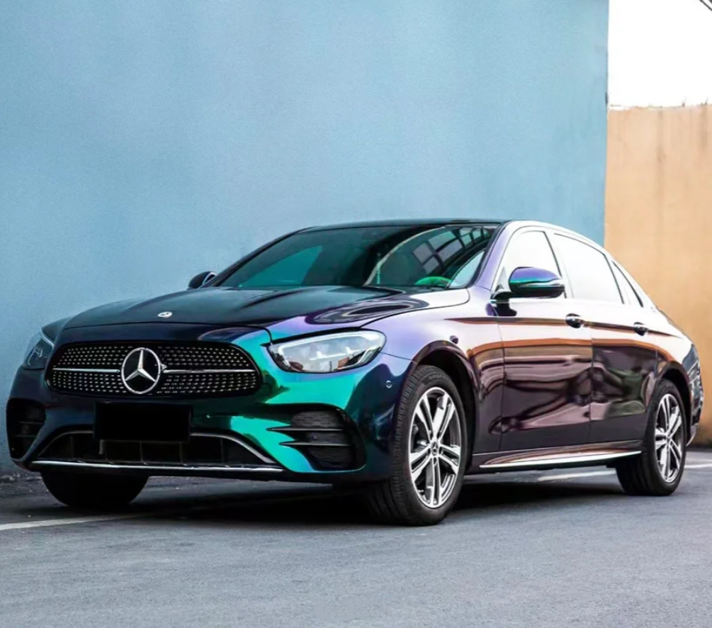 Gloss Diamond Purple Green Car Vinyl Wrap