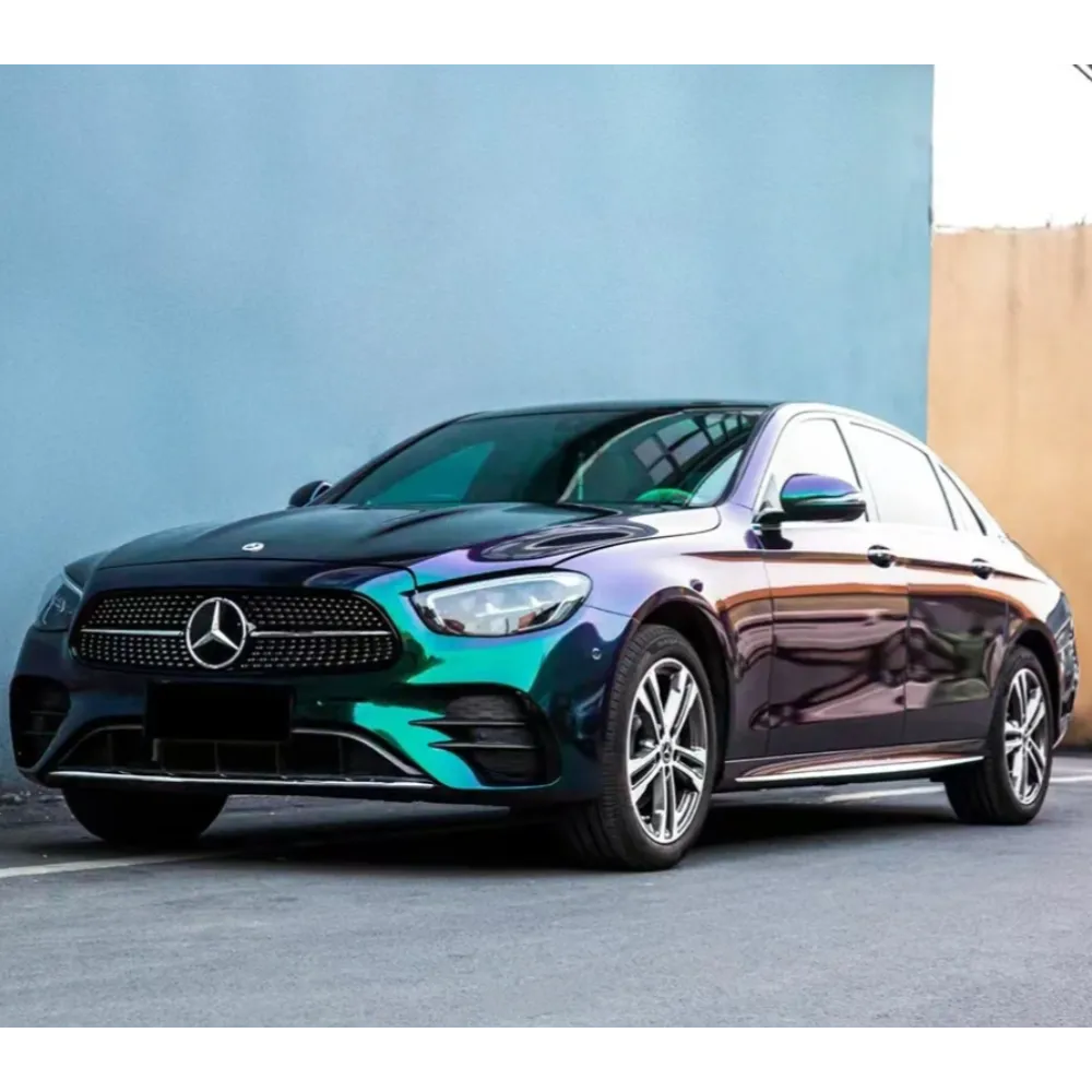 Gloss Diamond Purple Green Car Vinyl Wrap