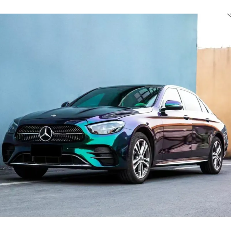 Gloss Diamond Purple Green Car Vinyl Wrap