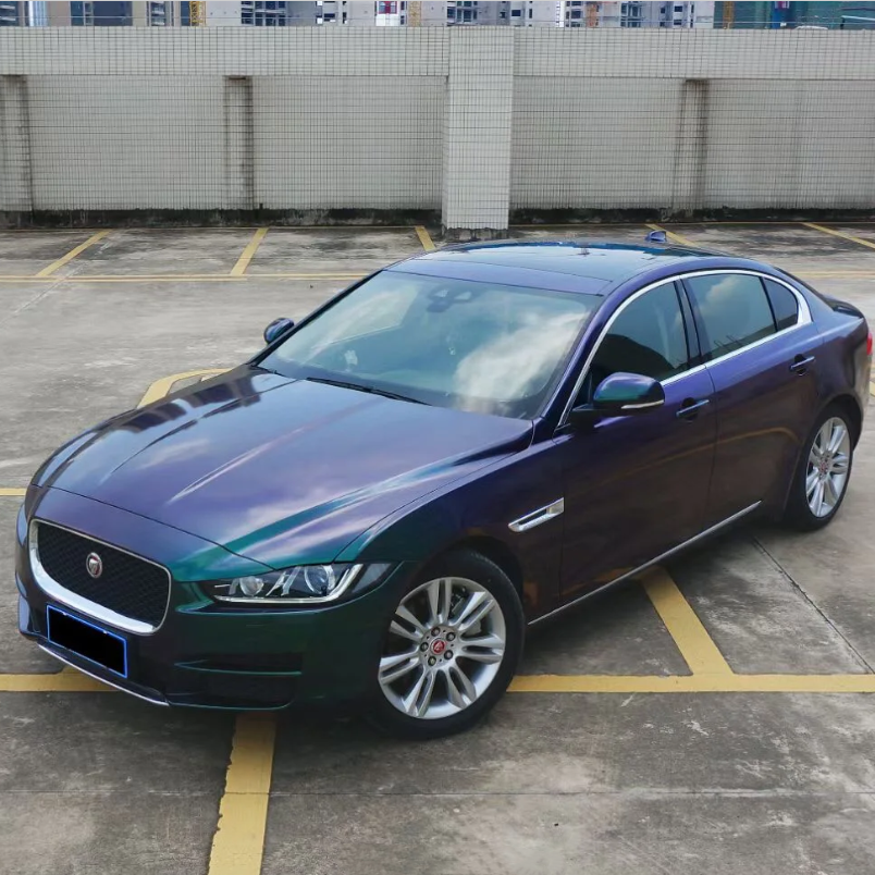 Gloss Diamond Purple Green Car Vinyl Wrap