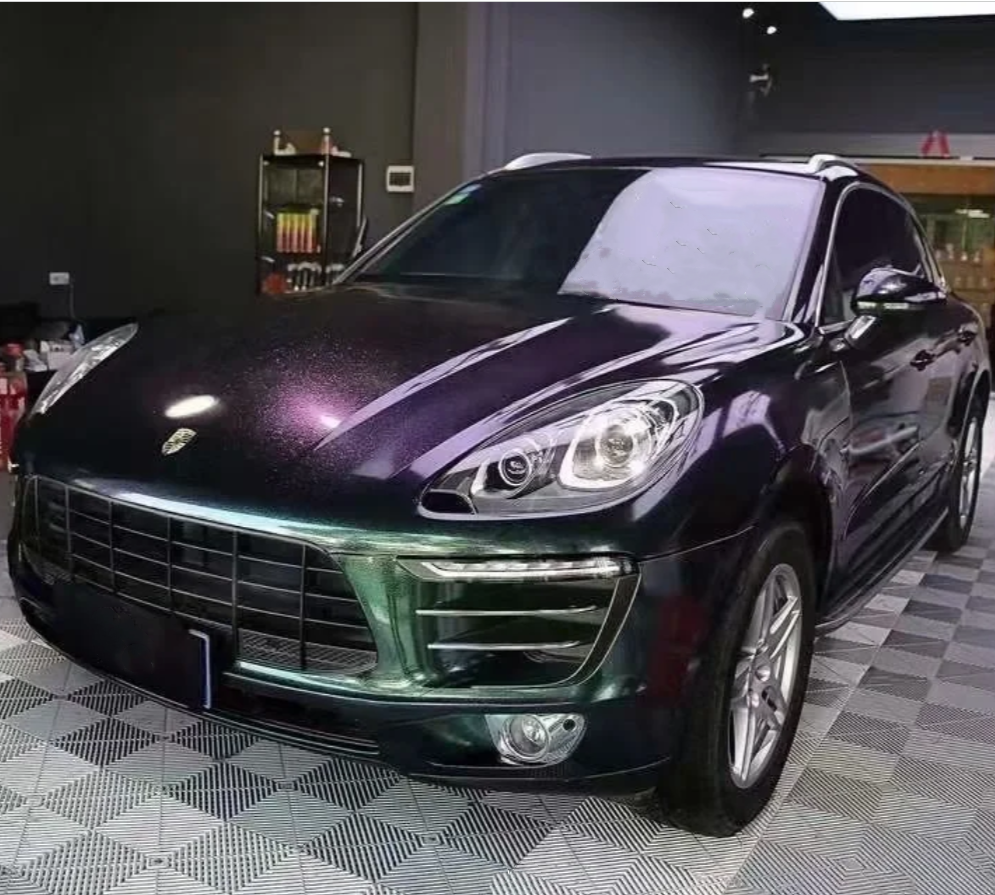 Gloss Diamond Purple Green Car Vinyl Wrap