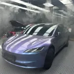 Gloss Metallic Crystal Grey Purple Car Vinyl Wrap