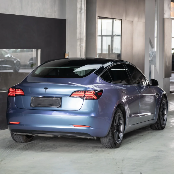 Gloss Metallic Crystal Grey Purple Car Vinyl Wrap