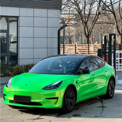 Audi Gloss Magic Gold Green Car Vinyl Wrap 02