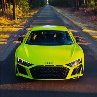 Gloss Fluorescent Green Car Vinyl Wrap 02