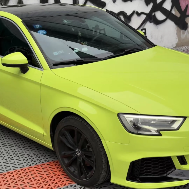 Gloss Fluorescent Green Car Vinyl Wrap