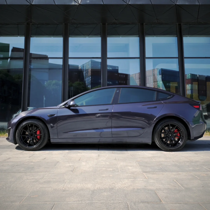 Gloss Metallic BMW Carbon Grey Blue Car Vinyl Wrap