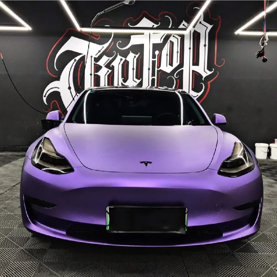 Matte Heavy Metal Sparkle Purple Car Vinyl Wrap 