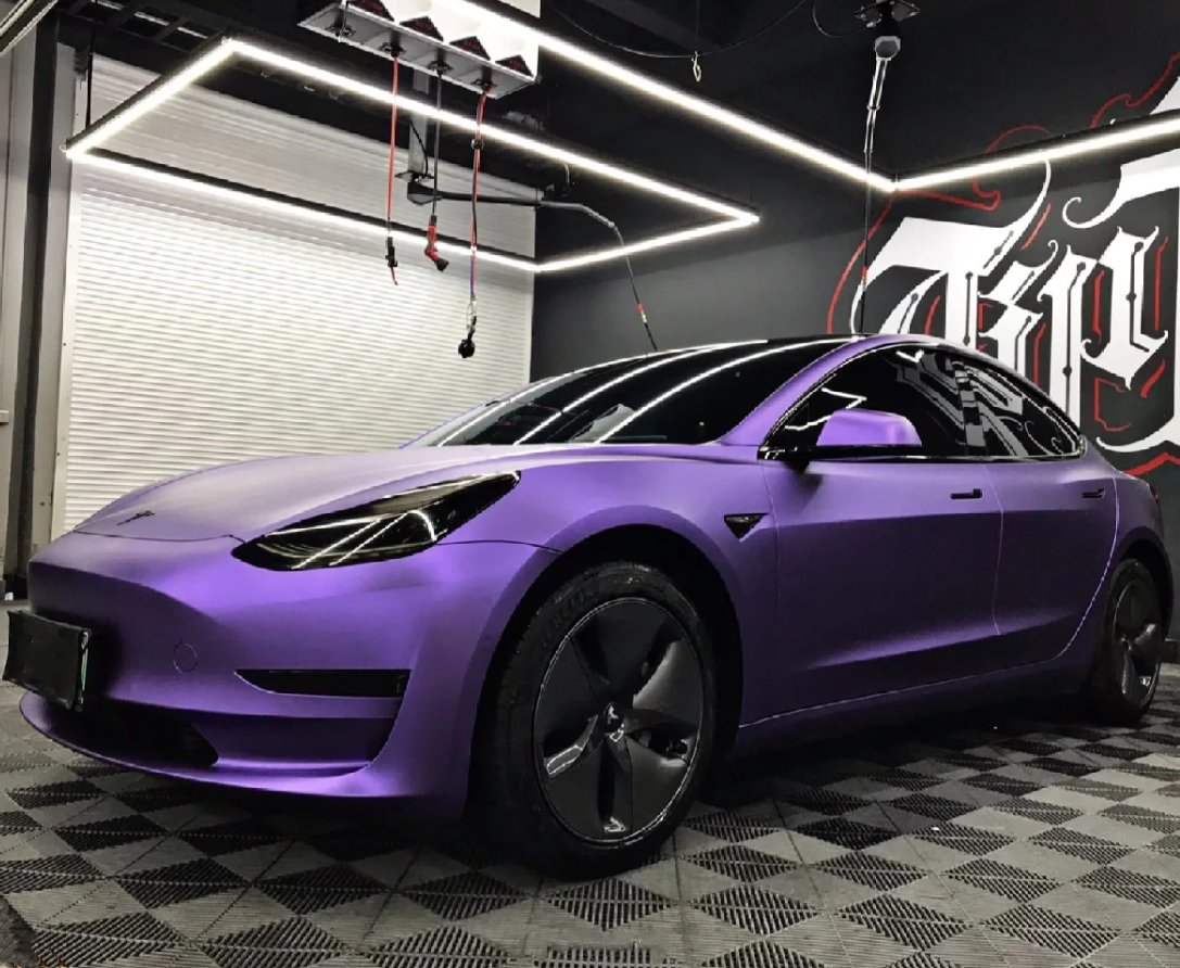 Matte Heavy Metal Sparkle Purple Car Vinyl Wrap 