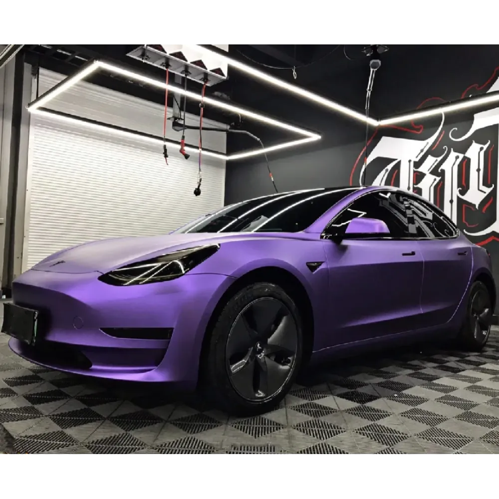 Matte Heavy Metal Sparkle Purple Car Vinyl Wrap 