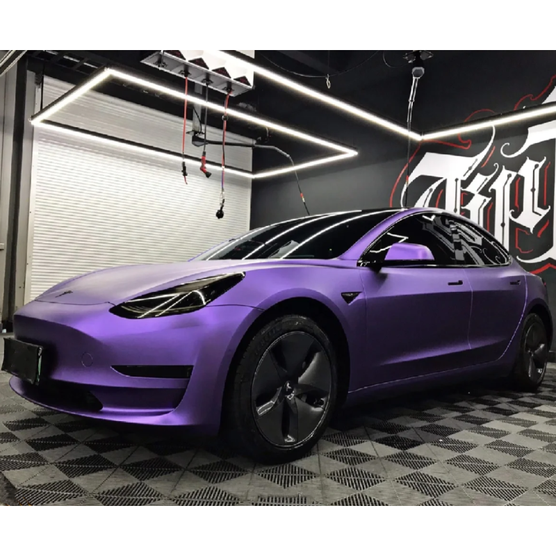 Matte Heavy Metal Sparkle Purple Car Vinyl Wrap 