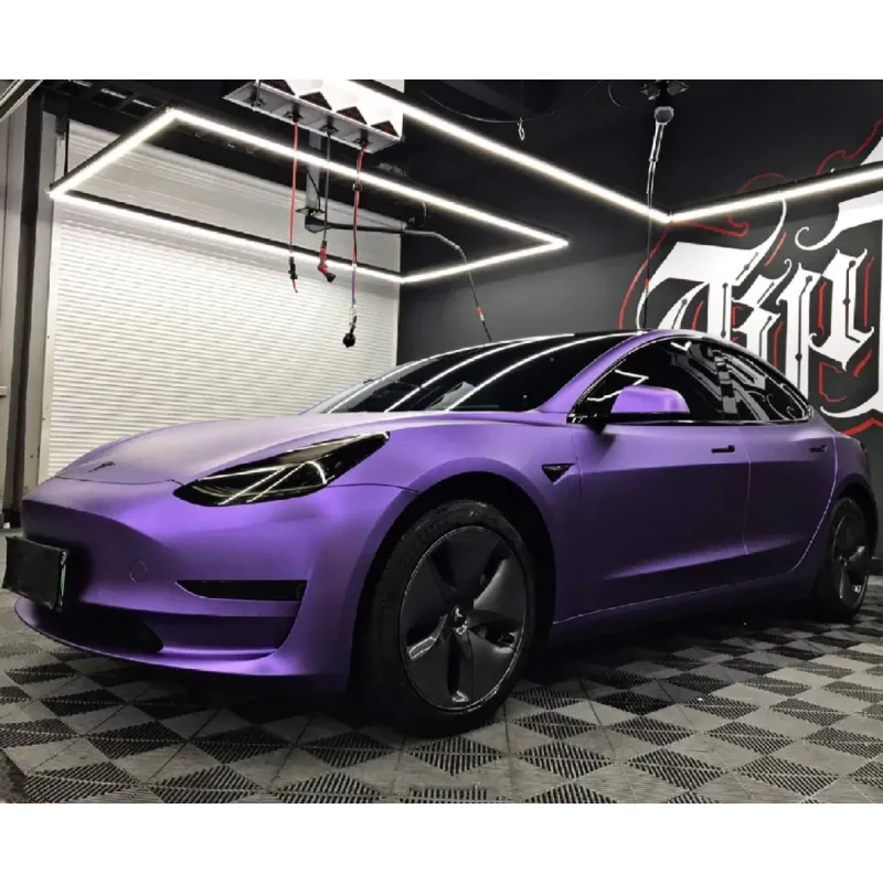 Matte Heavy Metal Sparkle Purple Car Vinyl Wrap 