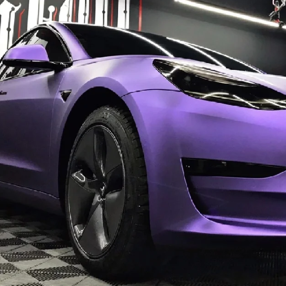 Matte Heavy Metal Sparkle Purple Car Vinyl Wrap 
