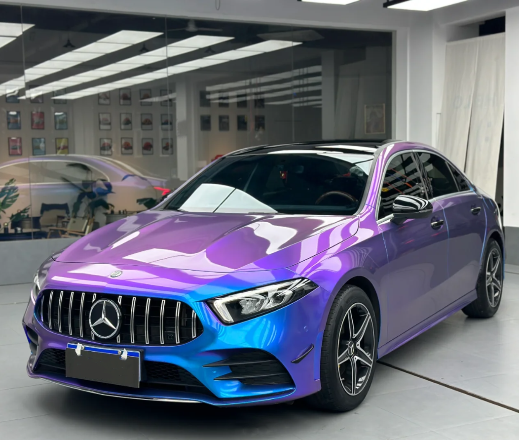 Gloss Auroral Blue Purple Car Vinyl Wrap
