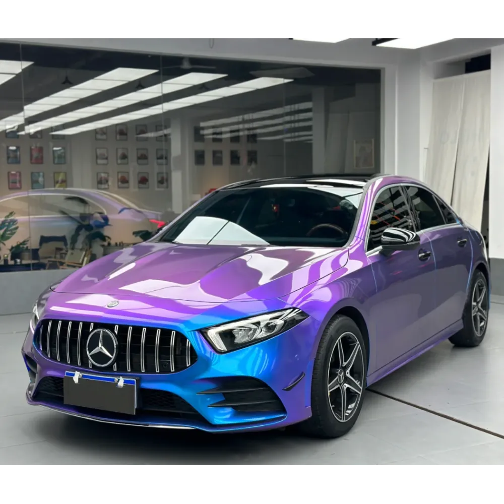 Gloss Auroral Blue Purple Car Vinyl Wrap