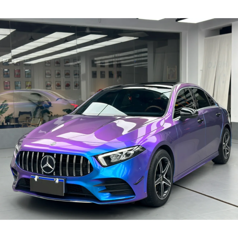 Gloss Auroral Blue Purple Car Vinyl Wrap