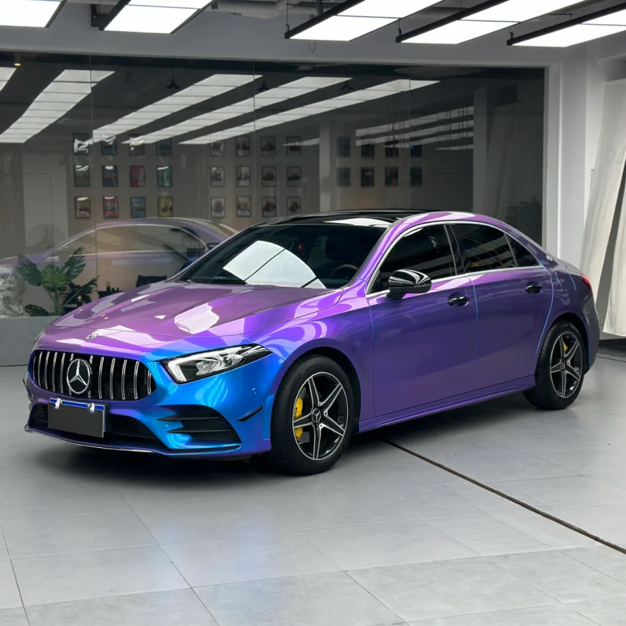 Gloss Auroral Blue Purple Car Vinyl Wrap