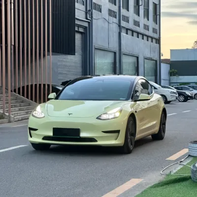 Gloss Chanel Yellow Car Vinyl Wrap 02