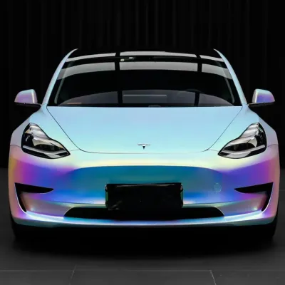 Matte Holographic Rainbow Neo Chrome Car Vinyl Wrap  02