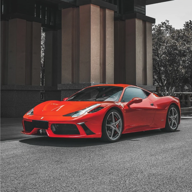 Super Gloss Ferrari Red Car Vinyl Wrap