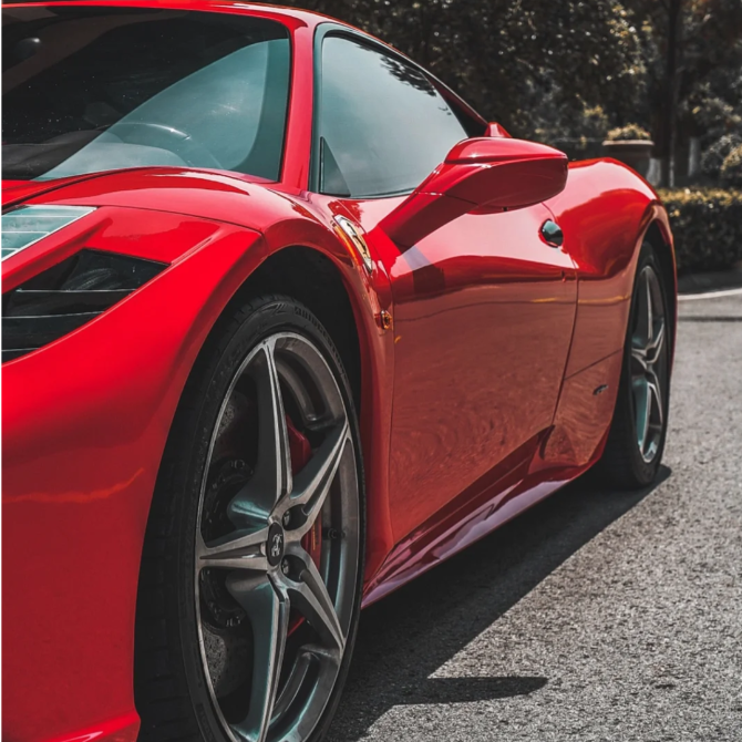 Super Gloss Ferrari Red Car Vinyl Wrap