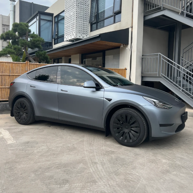 Matte Blue Gray Vinyl Wrap Car Wrap