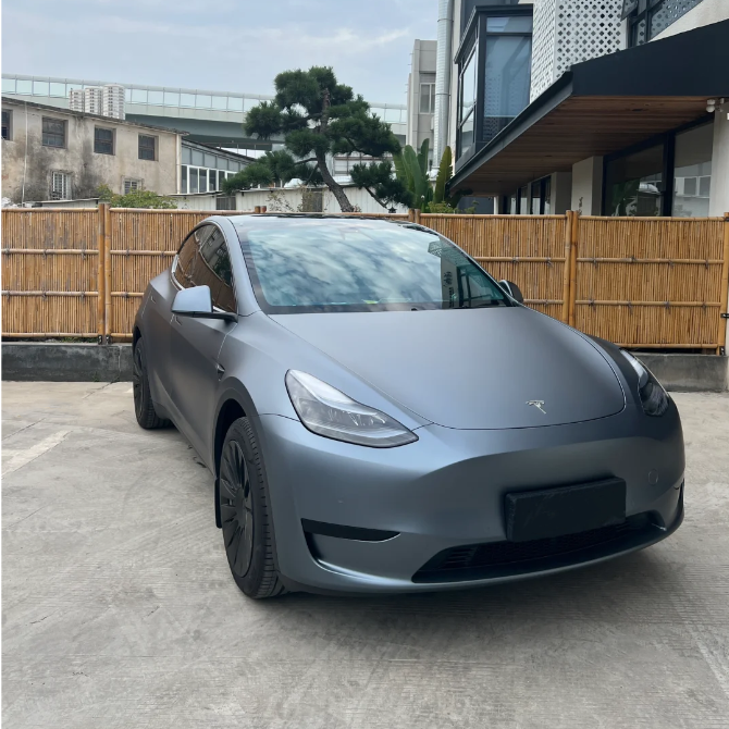 Matte Blue Gray Vinyl Wrap Car Wrap