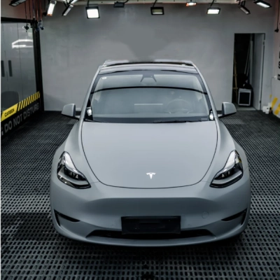 Matte Flat Dark Grey Car Vinyl Wrap 02