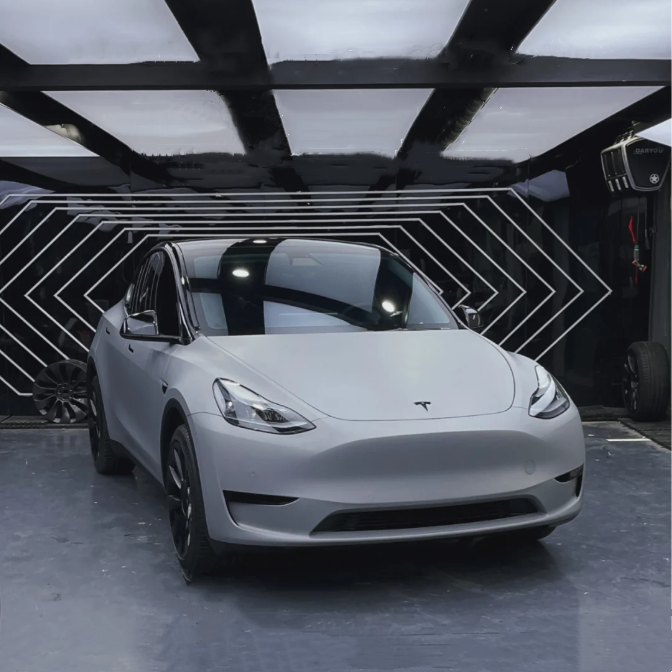 Matte Flat Dark Grey Car Vinyl Wrap