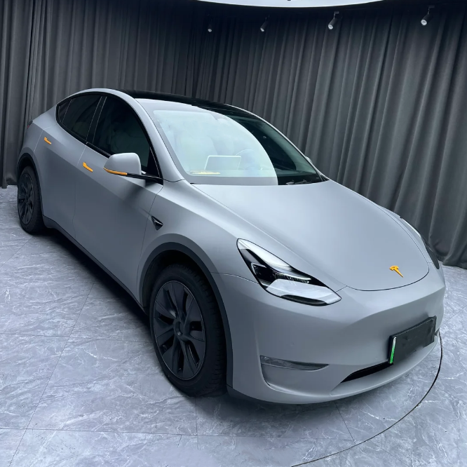 Matte Flat Dark Grey Car Vinyl Wrap