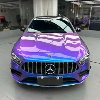 Gloss Auroral Blue Purple Car Vinyl Wrap 02