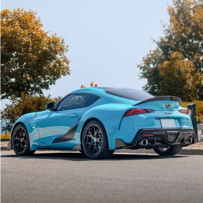 TPU Super Gloss Miami Blue Car Vinyl Wrap 02