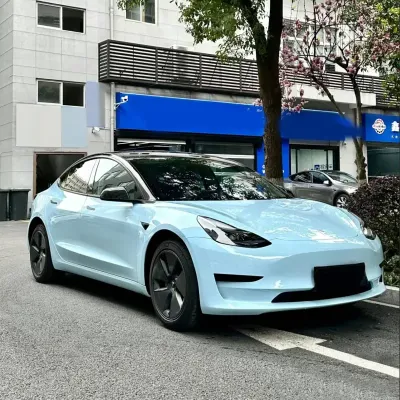 TPU Gloss Crystal Glacier Blue Car Vinyl Wrap 02